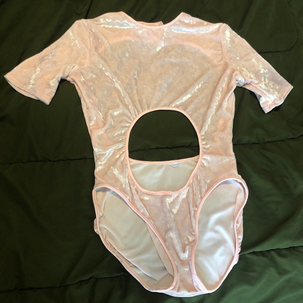 pink blush crushed velvet bodysuit
